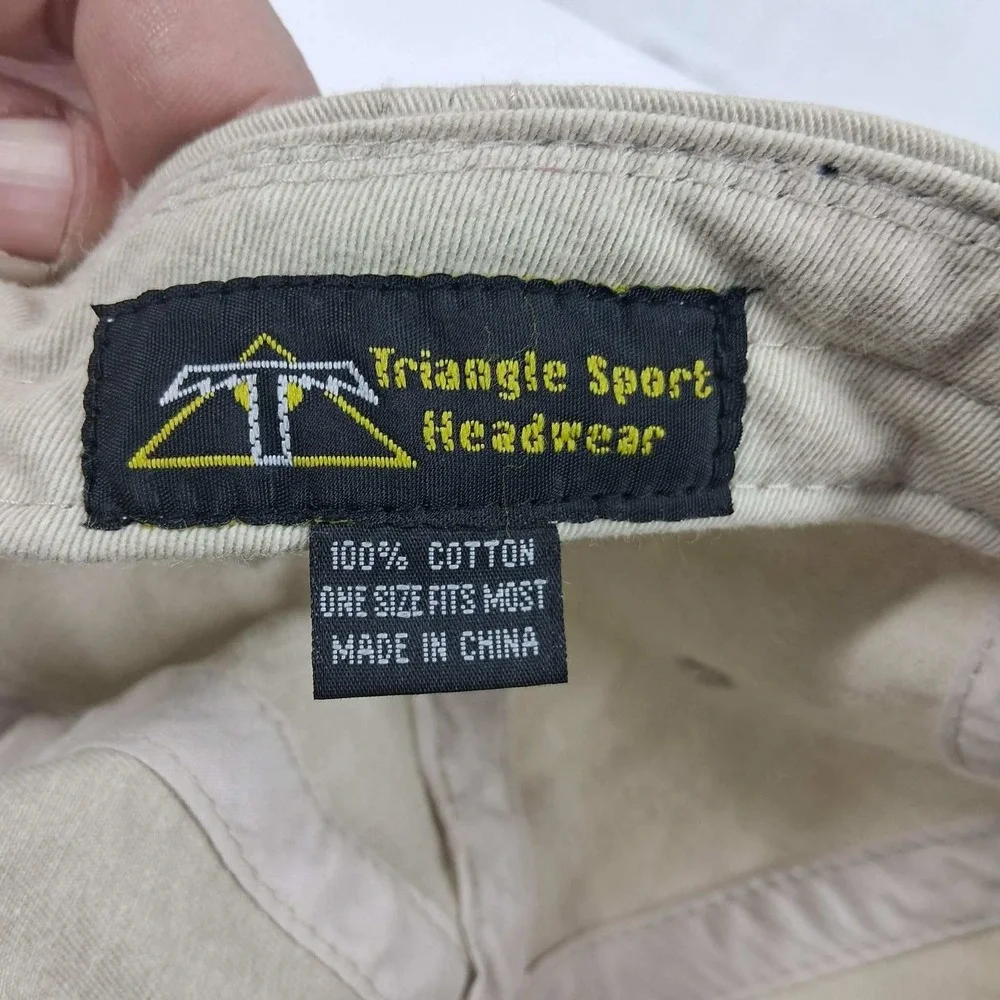 Triangle Sport Headwear Beware of Dog Distressed Splatter‎ Baseball Cap Khaki